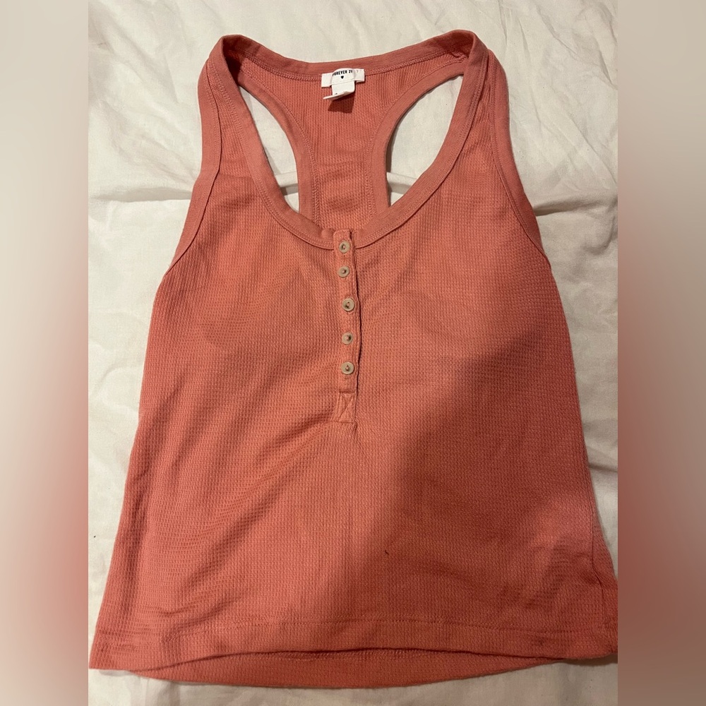 Forever 21 Coral Cropped Tank Top